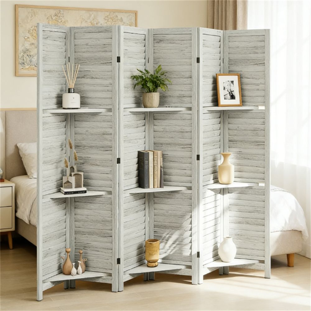Privacy screen, bedroom divider, folding screen, white