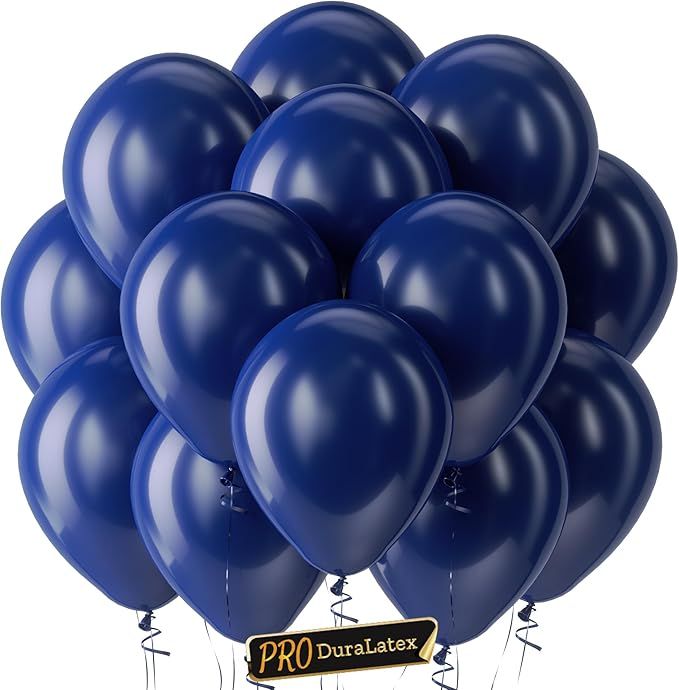 Pro Navy Blue Balloons - 100 Pack 12 inch Extra-Thick Navy Blue Balloons for Long-Lasting Professional Party Decorations, Large Birthday Graduation Wedding