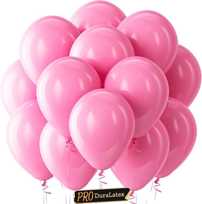 Pro Pink Balloons - 100 Pack 12 inch Extra-Thick Pink Balloons for Long-Lasting Professional Party Decorations, Large Birthday Wedding Gender Reveal Baby Shower
