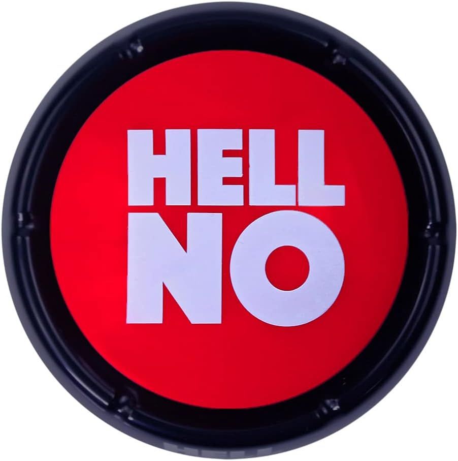 Products Hell No Button - 10 Funny Hell No Sound Button Sayings - Hilarious Talking Toy to Just Say No - Stress Reliever