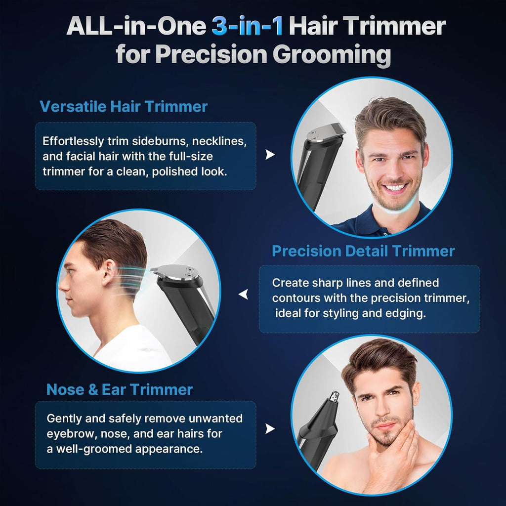 Professional Beard Trimmer Men's Hair Clippers for Men All-in-One Self-Sharpening Electric Blades Mustache Grooming Kit Gift for Men Boyfriend Husband Family