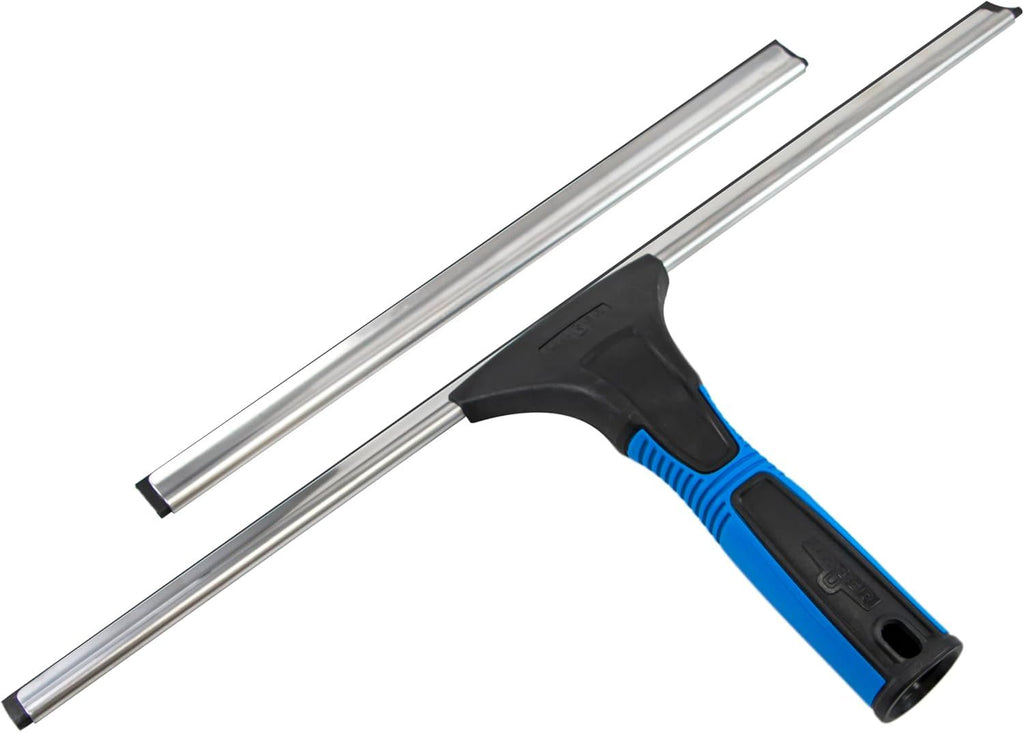Professional Connect and Clean 18' EZ Change Window and Glass Cleaning Squeegee, Large and Small Windows, Rubber Blade Tool for Streak-Free Results, Includes 12' Channel