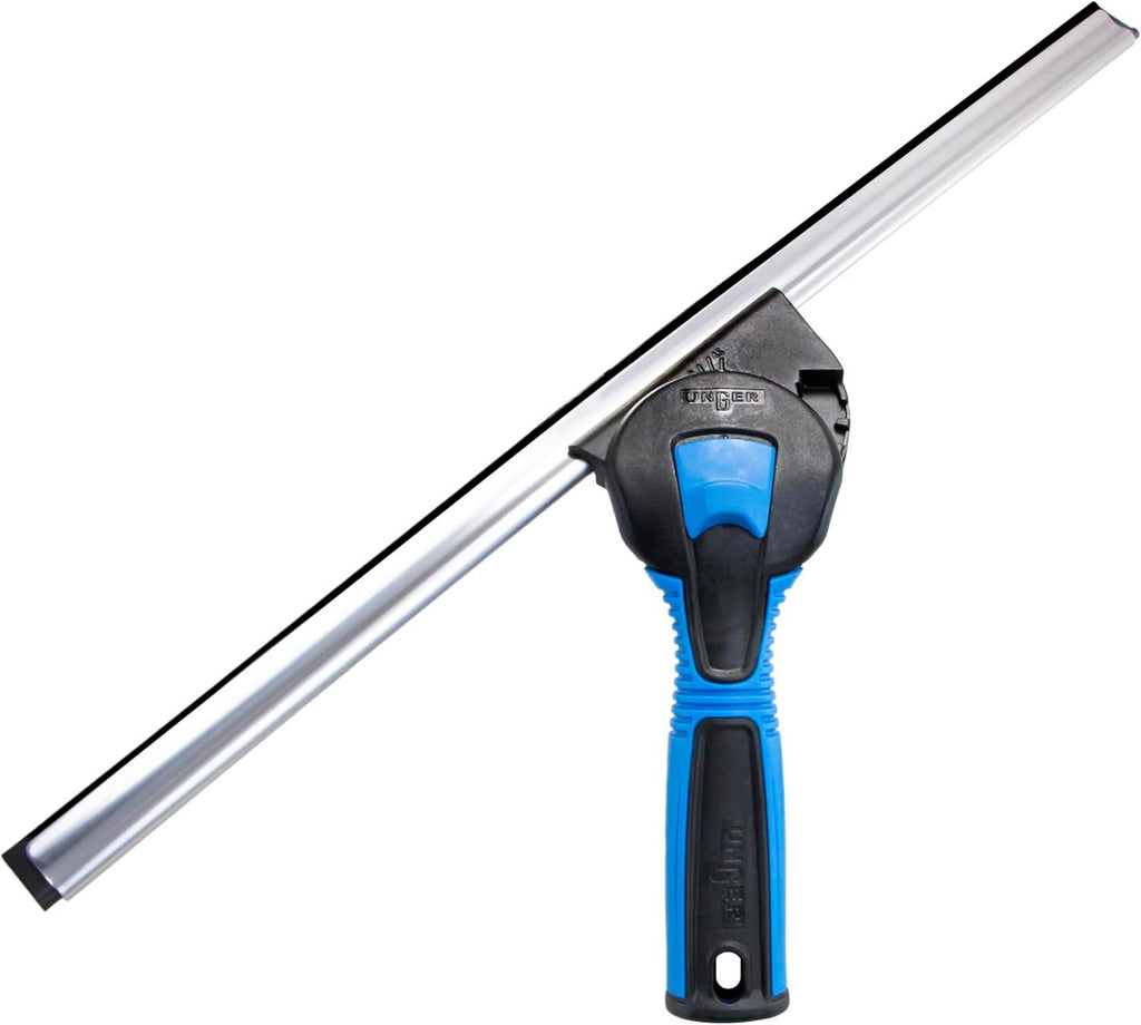 Professional Connect and Clean 18' Swivel Window and Glass Cleaning Squeegee with EZ Change, Large Surfaces with Streak-Free Results, Swiveling Head for Corners and Edges, Rubber Replacement