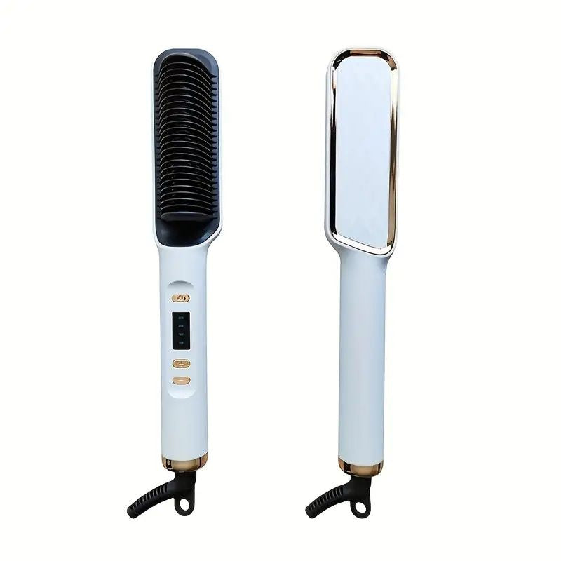 Professional Ionic Hair Straightening Brush, Fast Heating Ceramic with Auto Lock & Shutoff, Anti-Scald, 110V with LED Screen, 30 Temperature Settings, Ideal for Home, Travel & Salon Use, Hair Brush