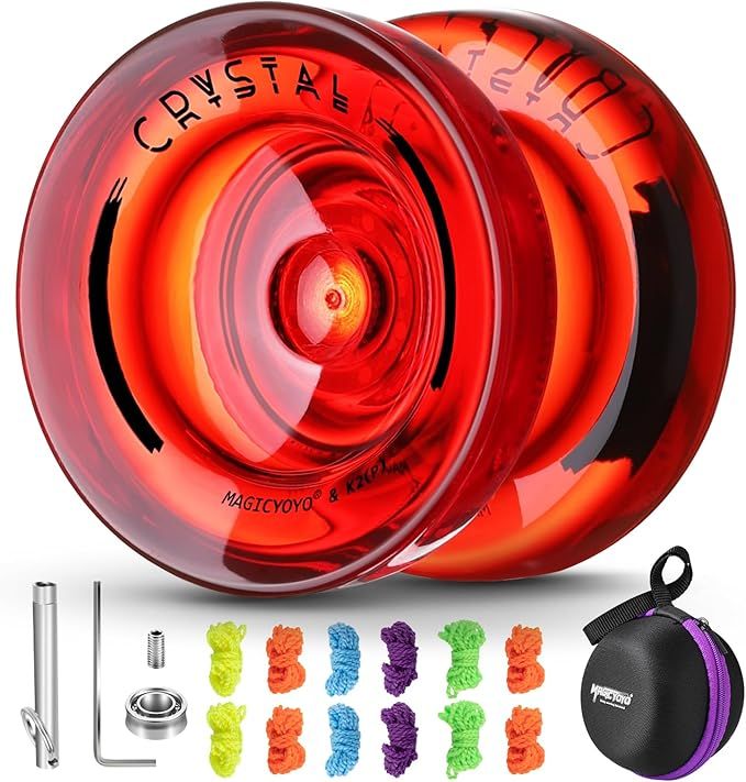 Professional Responsive Yoyo K2 Crystal, Dual Purpose Plastic Yo yo for Kids Beginner, Replacement Unresponsive Bearing