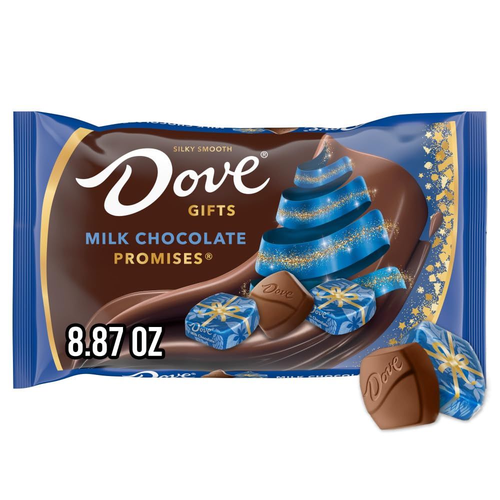 PROMISES Milk Chocolate Christmas Candy Gifts, Chocolate Candy Individually Wrapped, Stocking Stuffers, 8.87 oz Bag