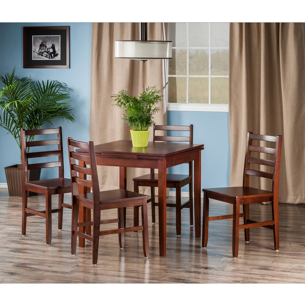 Pulman 5-PC Set Extension Table with Ladder Back Chairs