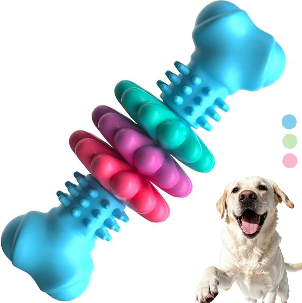Puppy Chew Toys, Indestructible Dog Toys for Aggressive Chewers - Small & Medium Breed, Durable Rubber Chew Bone Toy for Small Dogs, Puppy Toys for Teething, Anxiety & to Keep Busy