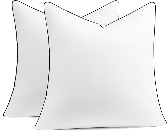puredown 18x18 Pillow Inserts Set of 2, Fluffy Overfilled Down Alternative Decorative Pillows, Soft Plush Throw Pillows for Couch, Sofa, Bed and Home Decor