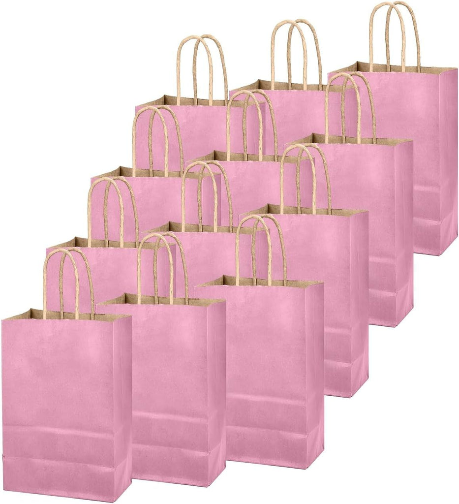 Purple Gift Bag with Handles Bulk 24Pcs Paper Bags -8.3"x6"x3. 15" Party Favor Bags - Solid Color