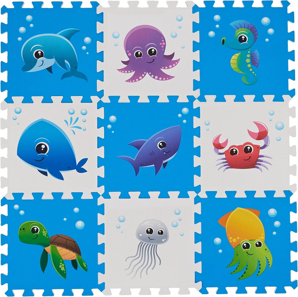 Puzzle Play Mat, Foam Floor Tiles, Children's Foam Puzzle Mat Baby Floor Play Mat 34×34 Inches Sea World