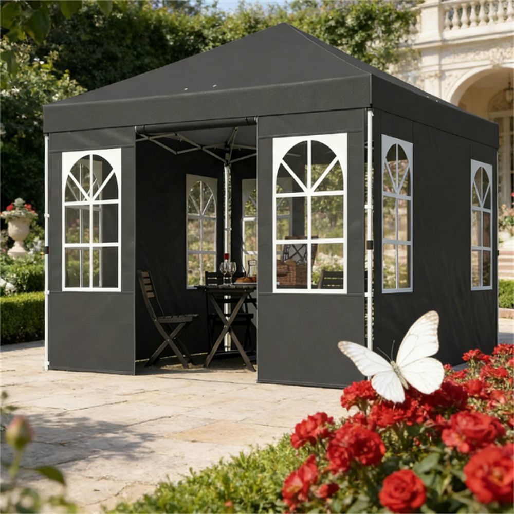 Rain shelter, car shed, camping shed, pavilion, Dark Gray