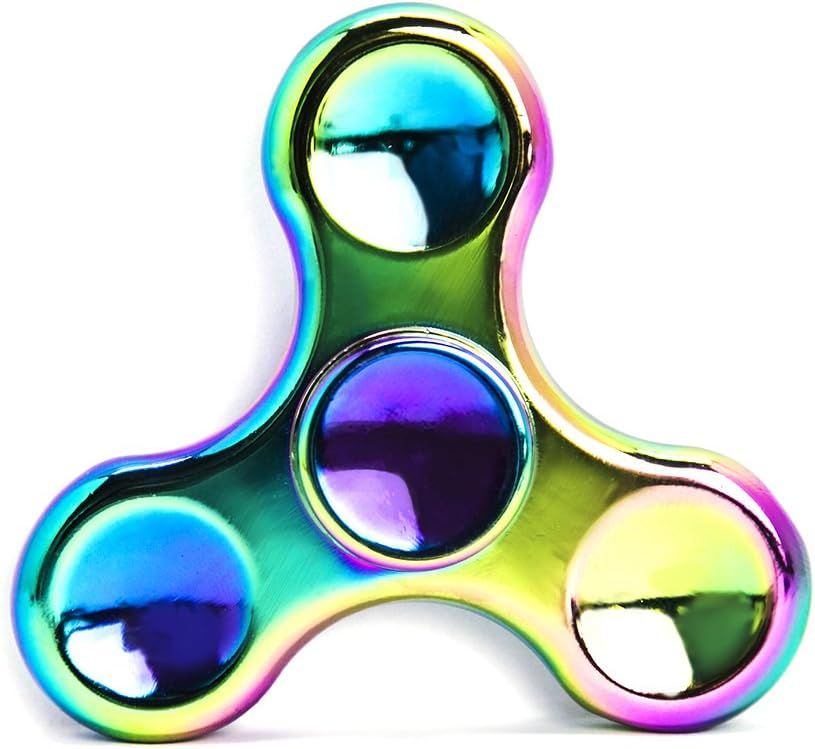 Rainbow Fidget Spinner - Metal Stainless Steel Figit Hand Toy for Kids and Adult