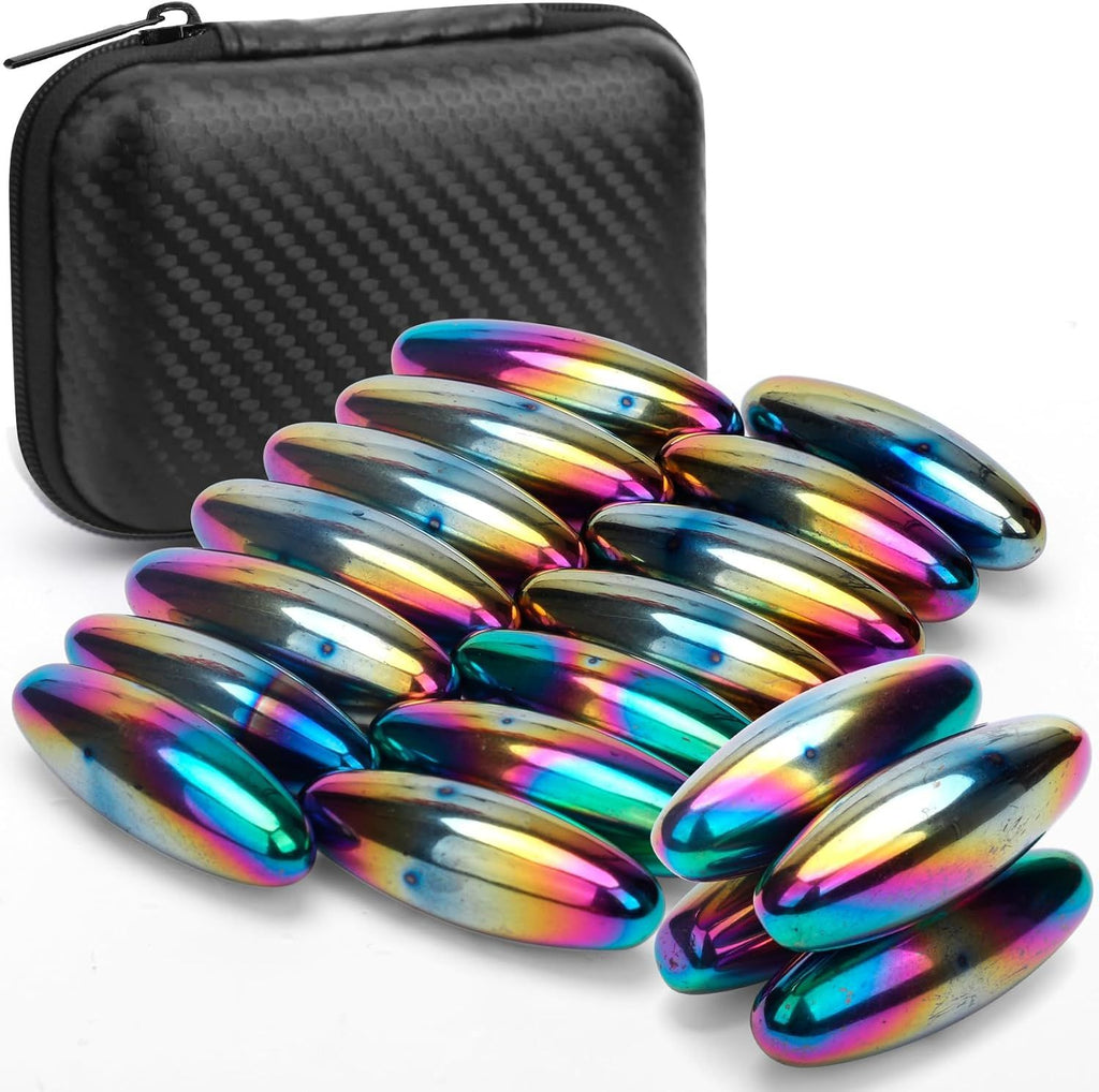 Rattle Snakes Magnetic Eggs, Fidget Toy Hematite Magnet for Adults, Fridge Magnets Oval Rocks for Refrigerator, Small Gadget,Desk Toy for Ferrite Putty(20PCS)