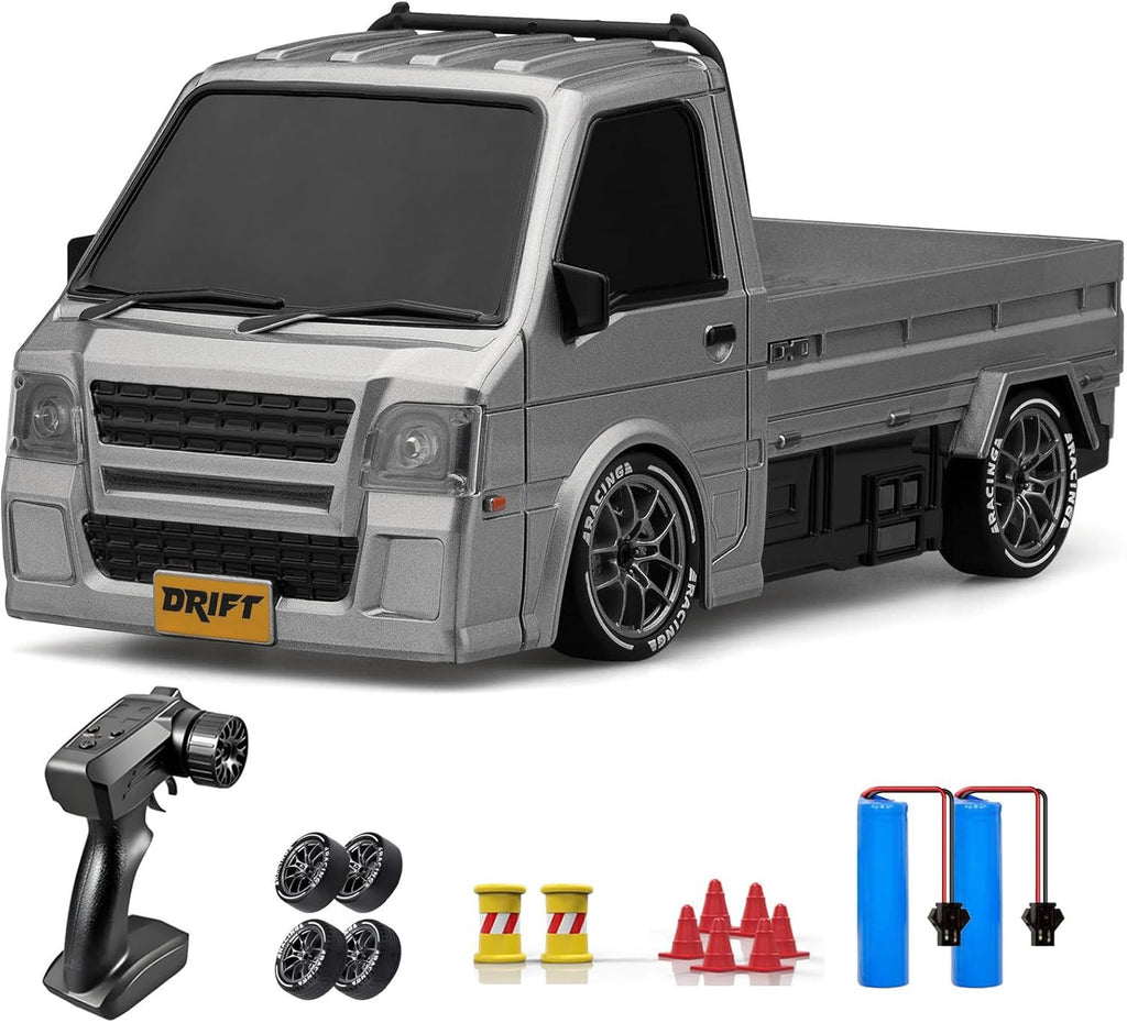 RC Drift Car, 1:24 Remote Control Car, 20KM/H 4WD Drift RC Truck with Lights, Extra Racing Tires, High Speed RC Cars for Kids Adults Boys Girls