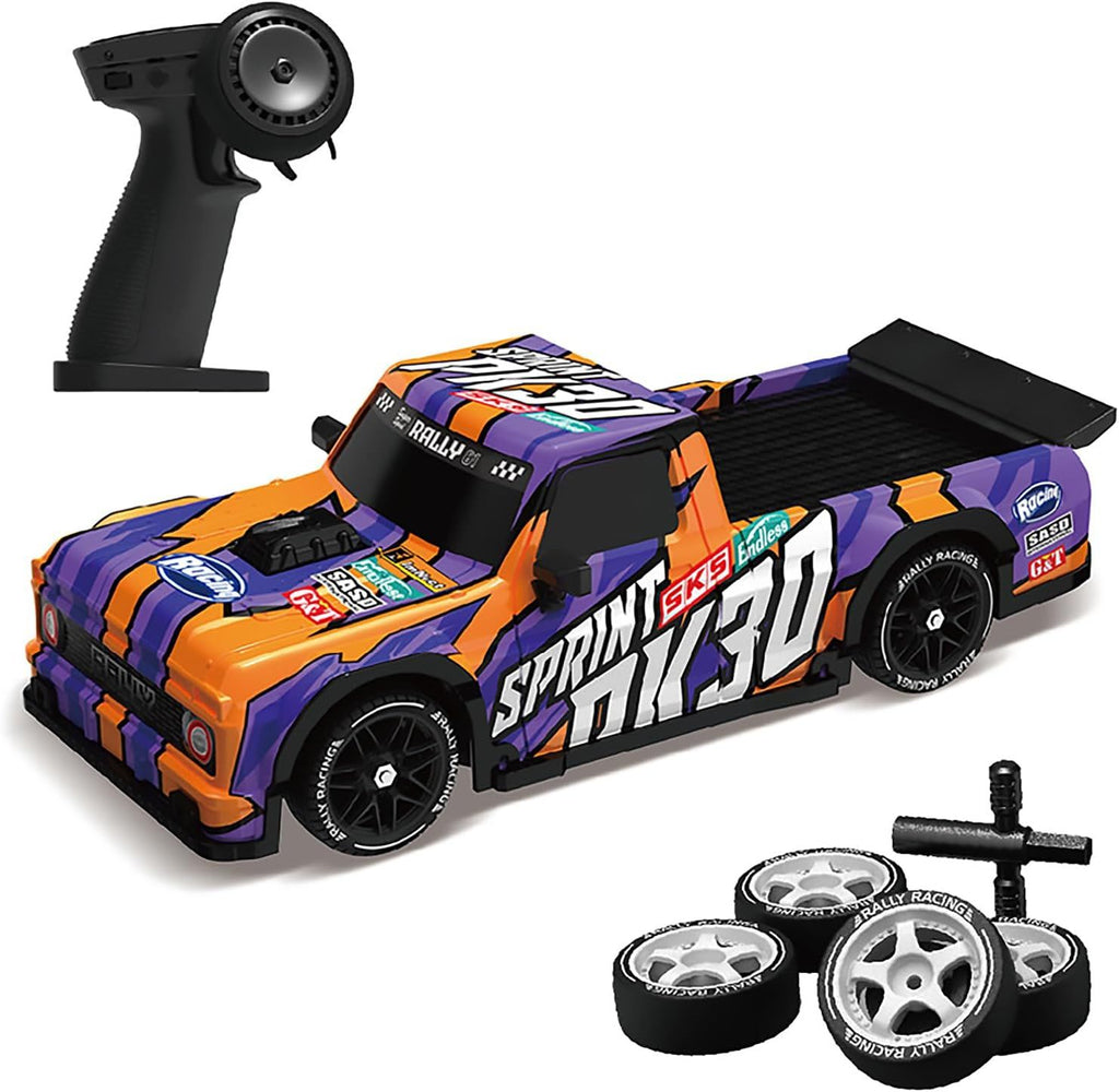 RC Drift Car, 2.4Ghz RTR RC Drift Car, 4x4 Light Up RC Drifting Racing Cars Fast 18KM/H Truck, 4WD All-Road Street Bash RC Truck Electric Powered High Speed Drifting for Adult