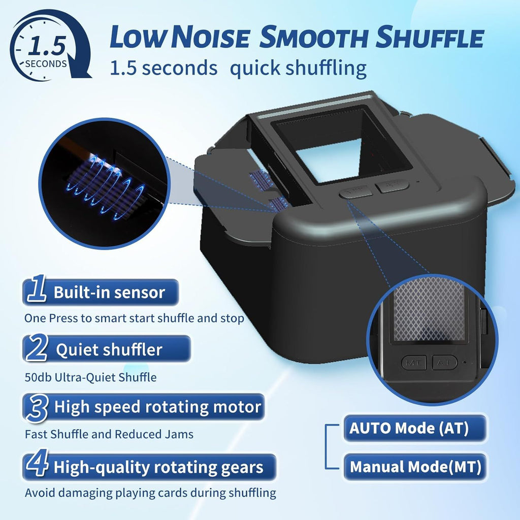 Rechargeable Automatic Card Shuffler for 2 Decks