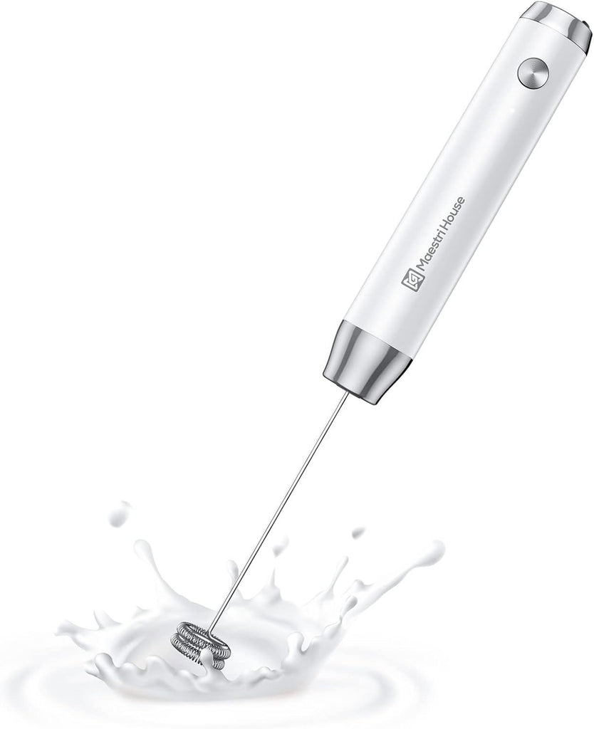 Rechargeable Milk Frother, LunaFro NS Handheld Electric Foam Maker Waterproof Detachable Stainless Steel Whisk Drink Mixer Foamer for Lattes, Cappuccino, No Stand