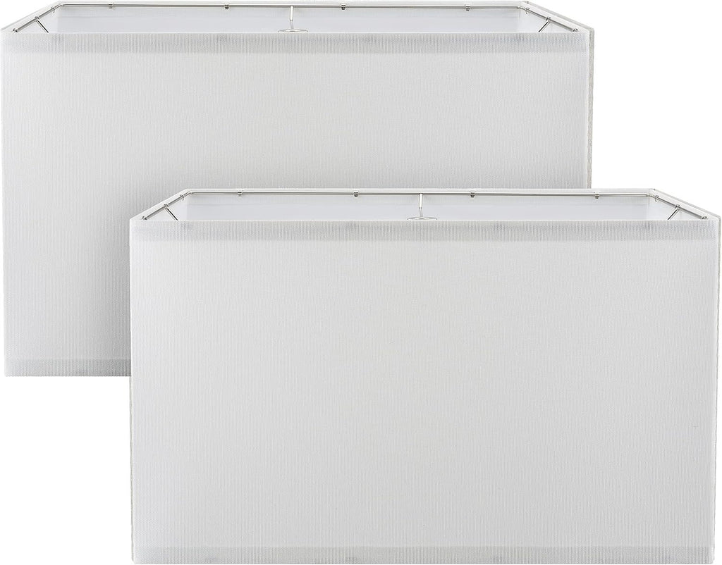 Rectangle Collapsible Spider Lamp Shade, White, 11+17" Top x 11+17" Bottom x 10" Height