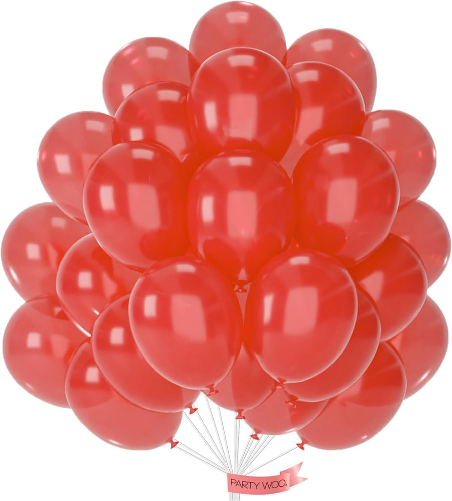 Red Balloons 50pcs 12 Inch Red Latex Helium Balloons for Graduation Wedding Anniversary Birthday Valentine's Day Bachelorette Citizenship Strawberry Theme Party Decorations Red-Z06