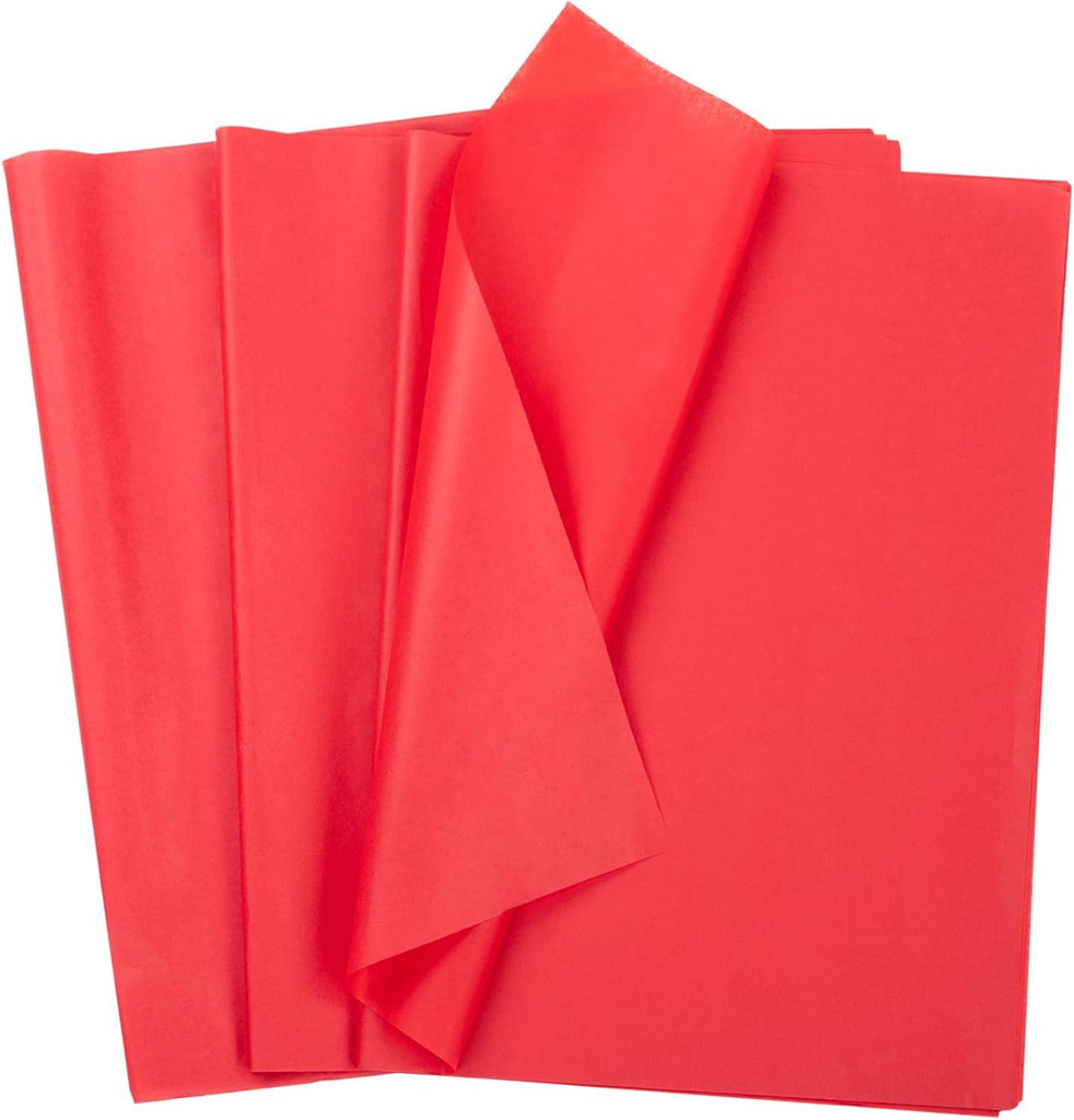 Red Tissue Paper for Gift Bags 14" x 20" - 140 Sheets Gift Wrapping Tissue Paper Bulk Acid-Free, Ideal for DIY Crafts Weddings Birthday Christmas Holidays Decor