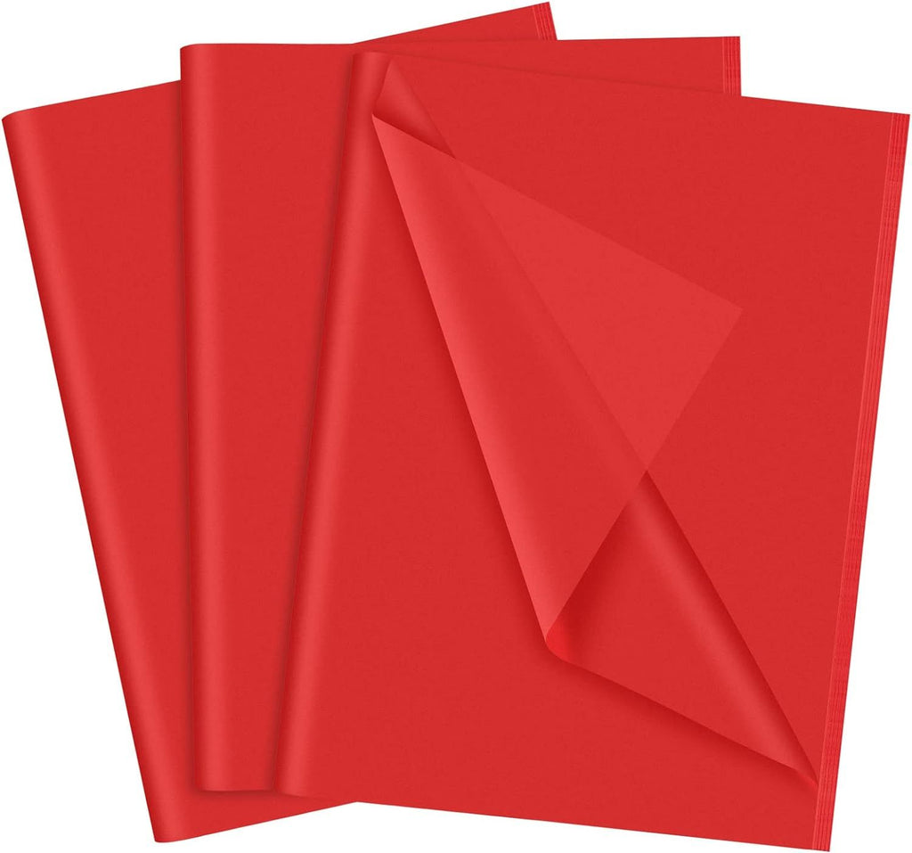 Red Tissue Paper for Gift Bags 60 Sheets Wrapping Tissue Paper Bulk 14 X 20 Inch Christmas Red Packaging Paper for Gift Wrap Filler Flower Art Crafts DIY Birthday Wedding Valentines