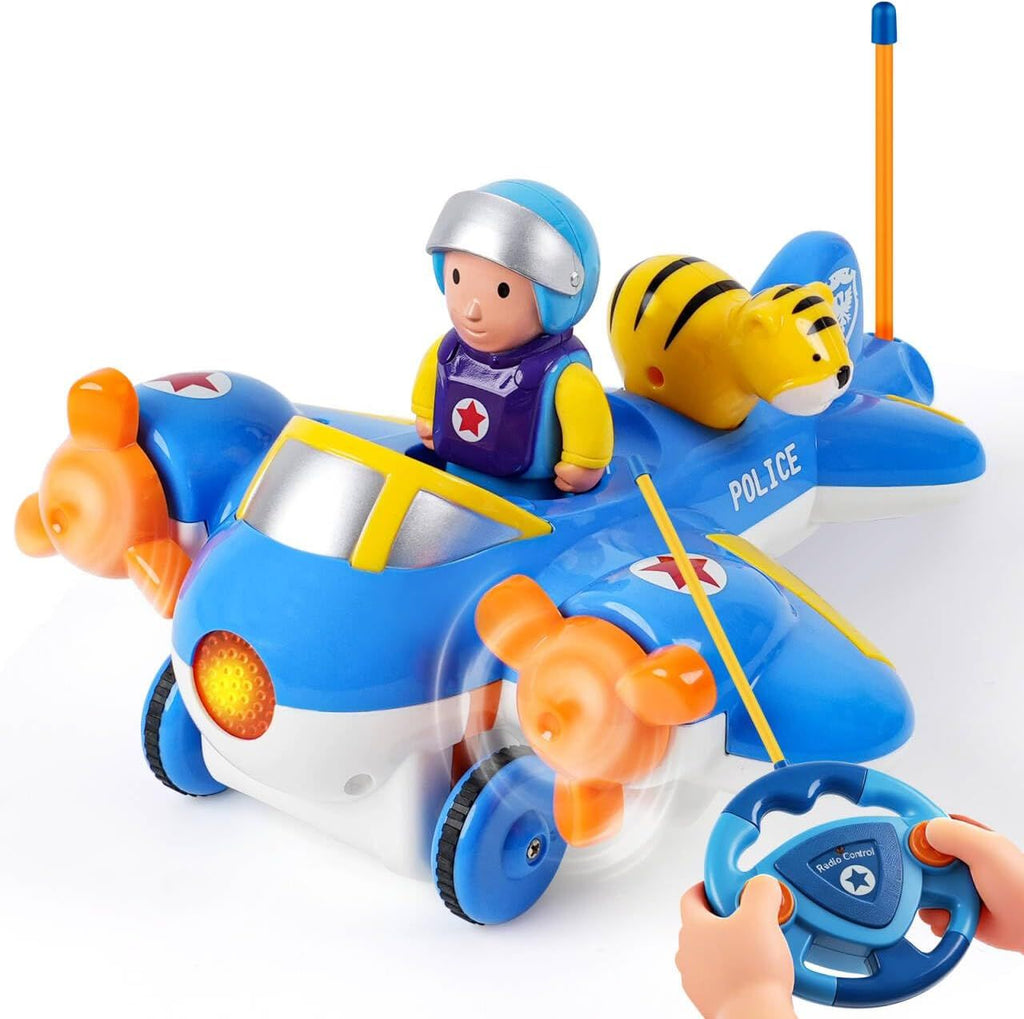 Remote Control Airplane for Kids - Birthday Gifts for Boys , RC Cartoon Aircraft Toy with Lights, Music and Easy Control