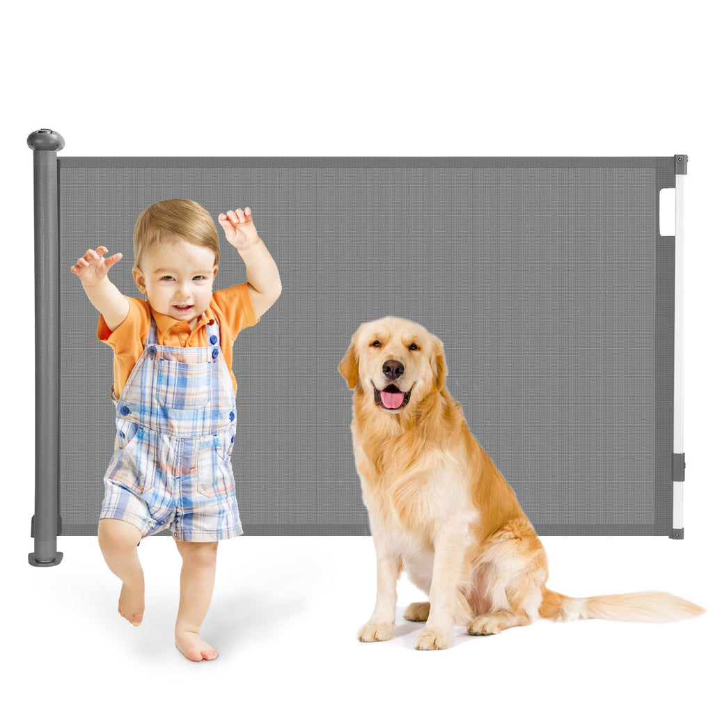 Retractable Baby Security Gate Door 58.3in Extra Wide Stair Gate for Toddlers Dogs Baby Gate with Punch Kit Punch-free Kit for Doorway Hallway Indoor Outdoor