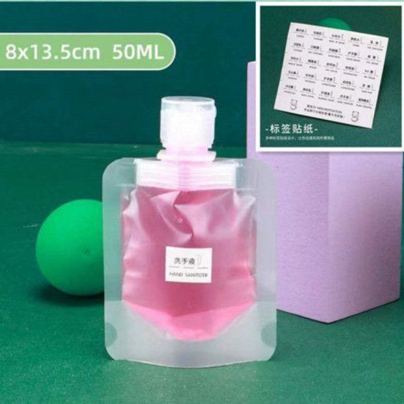 Reusable Travel Squeeze Pouches, 100ml Leakproof Refillable Liquid Bags for Shampoo Lotion