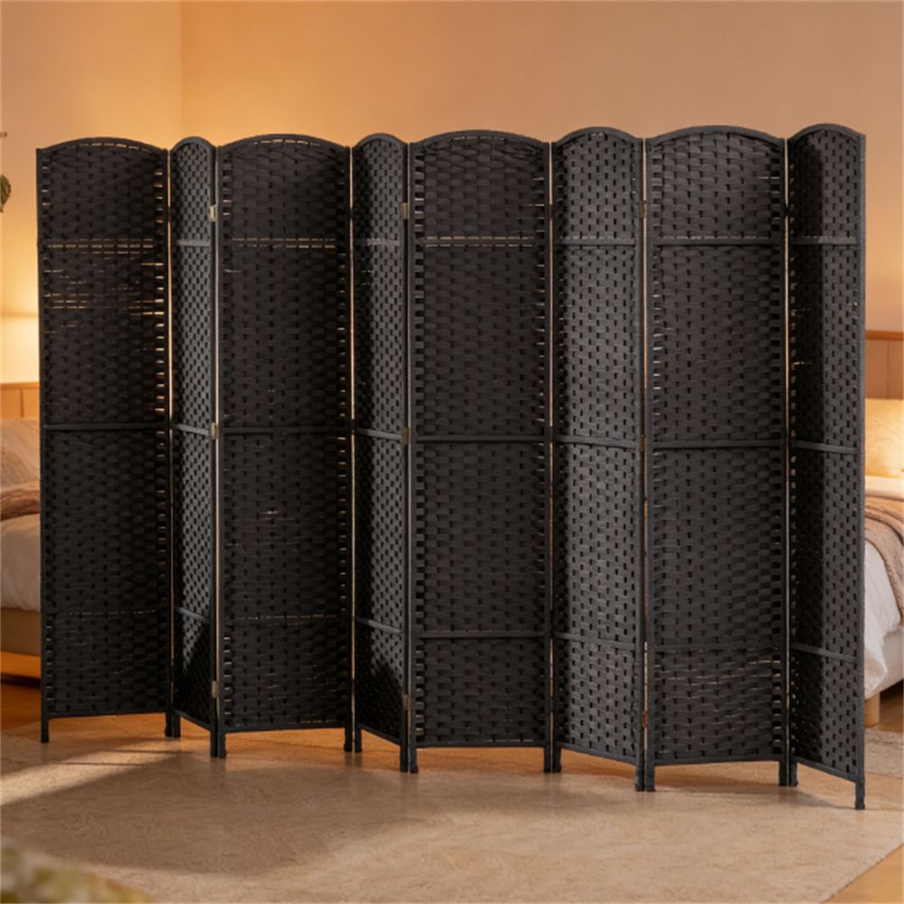 Room partition screen, privacy screen, 8-sided screen, charcoal gray