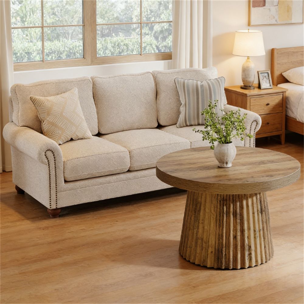 Round coffee table, center table, side table, sofa table