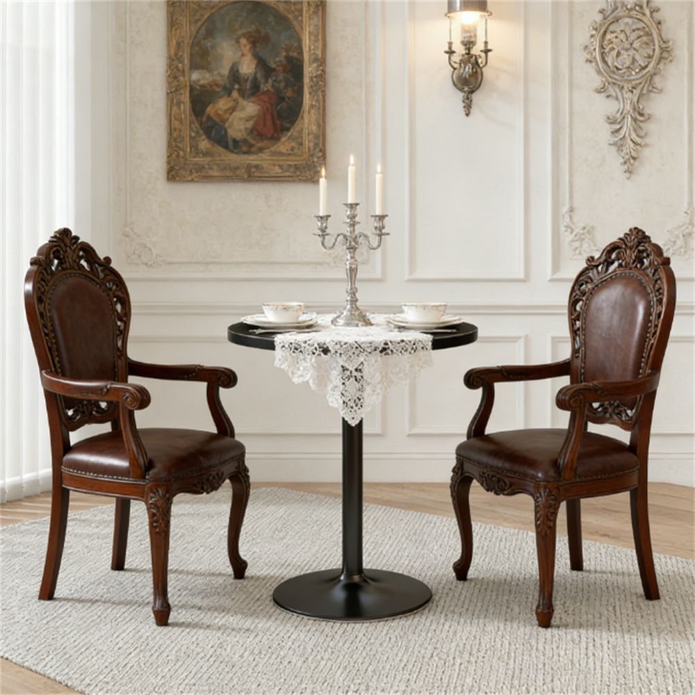 Round dining table, kitchen dining table, black