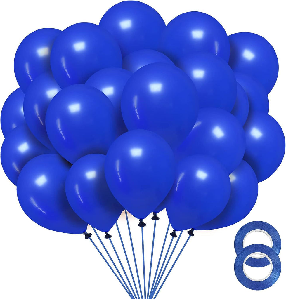 Royal Blue Balloons 12 inch, 100 Pack Royal Blue Latex Balloons for Graduation Birthday Baby Shower Wedding Retirement Anniversary Party Decorations