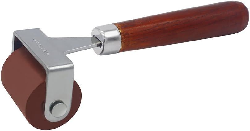 Rubber Brayer, Brayer Ink Roller, Soft Rubber Brayer Roller with Wooden Handle