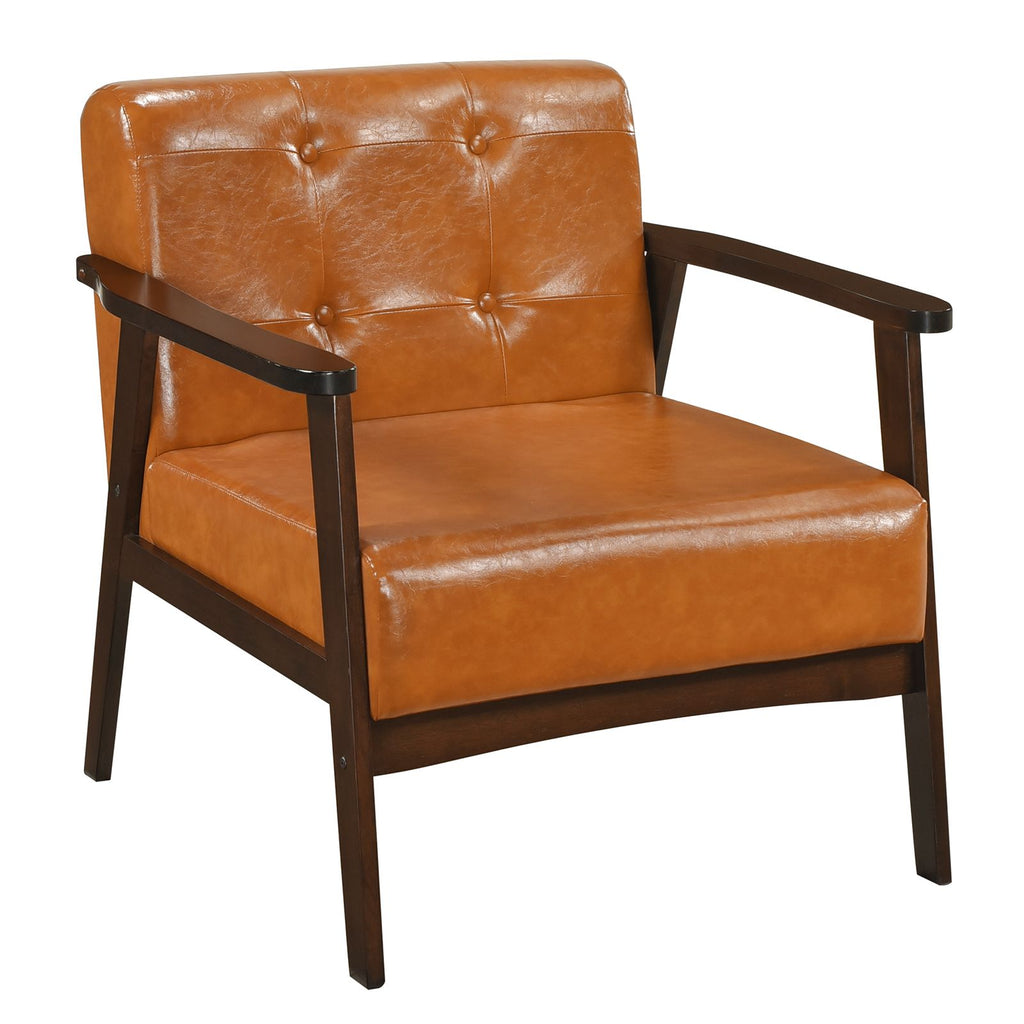 Rubber Wood Frame Accent Chair with Armrest for Living Room