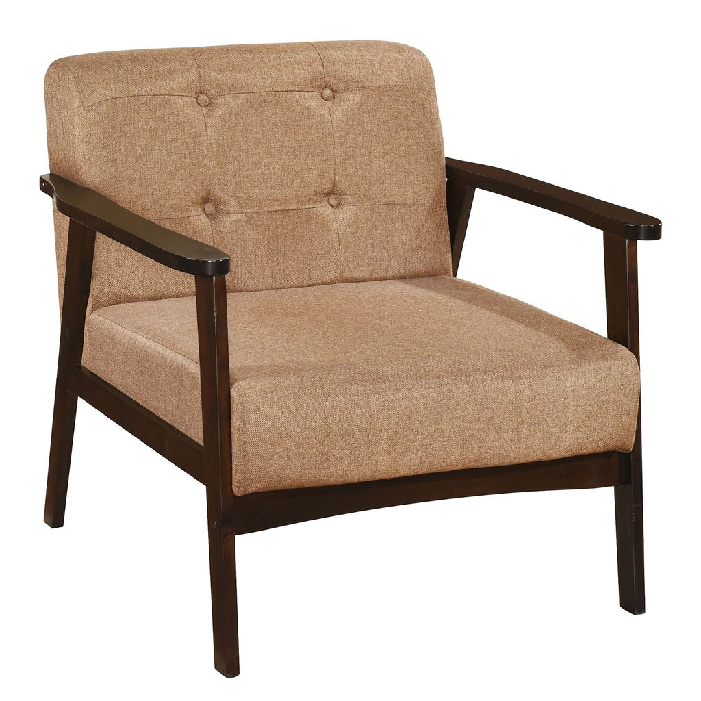 Rubber Wood Frame Accent Chair with Armrest for Living Room