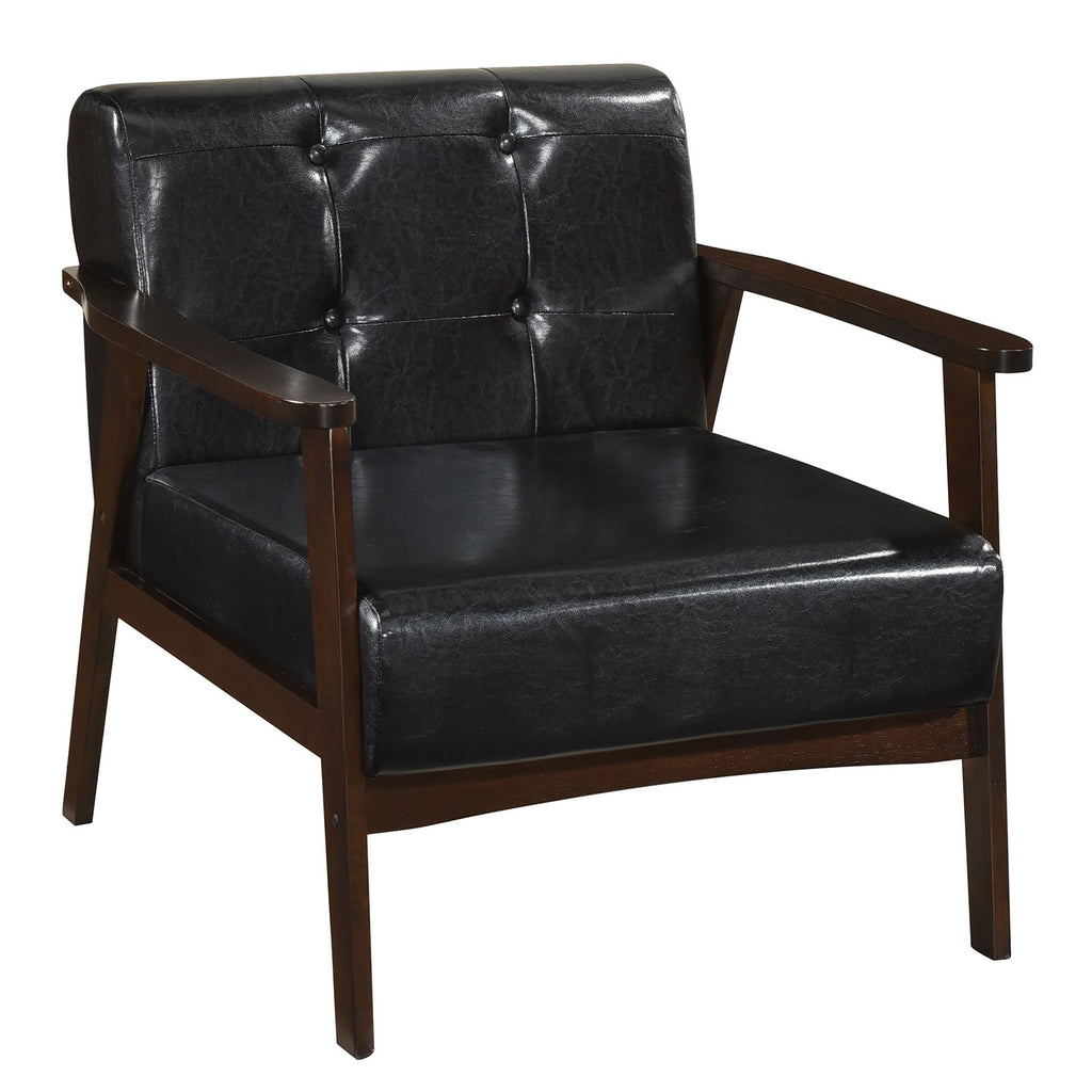 Rubber Wood Frame Accent Chair with Armrest for Living Room