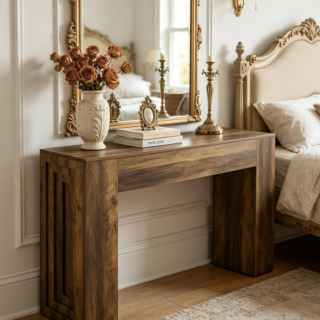 Rustic Sofa Table with Stable Legs 63" Console Table Hallway Table - Living Room Decorative Storage Furniture