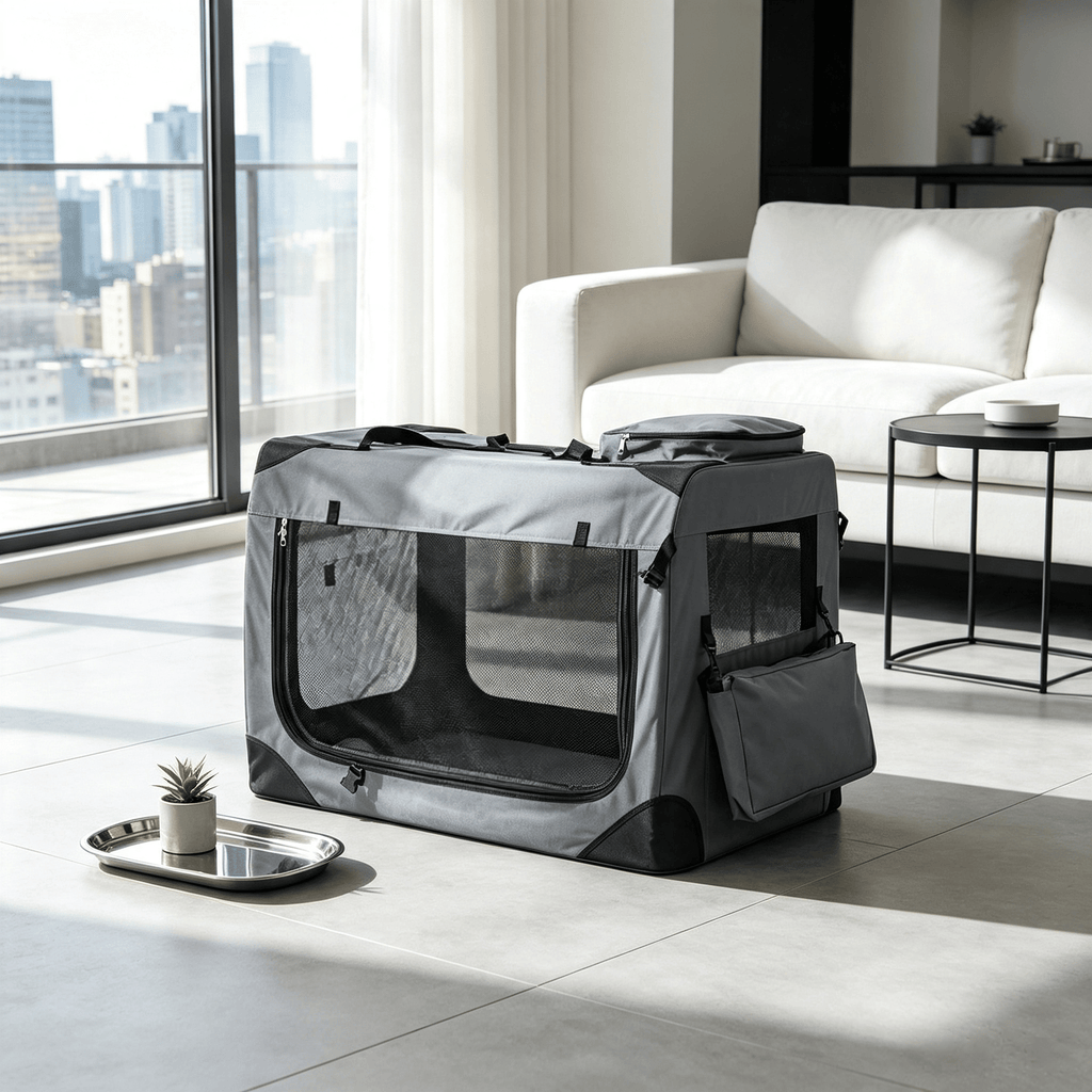 S Collapsible Soft Dog Crate  with Mesh Windows And 3 Doors Travel Crates for Small Medium Large Dogs Pet Carrier
