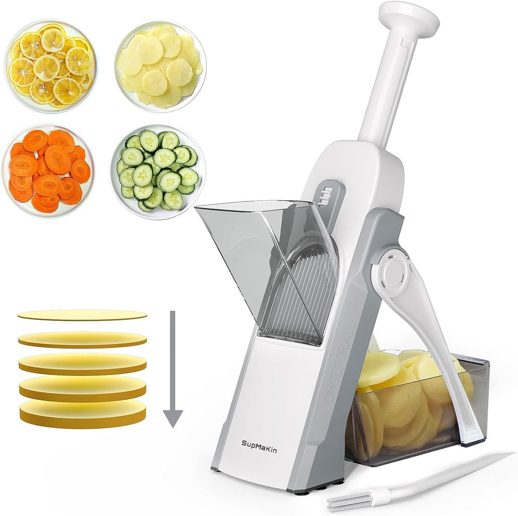 Safe Mandoline Slicer for Kitchen, Potato Slicer for Chips, Vegetable & Food Cutter, Thickness Adjustable 0.1-8 mm, Kitchen Faster Slice Artifact (Only Slicer)