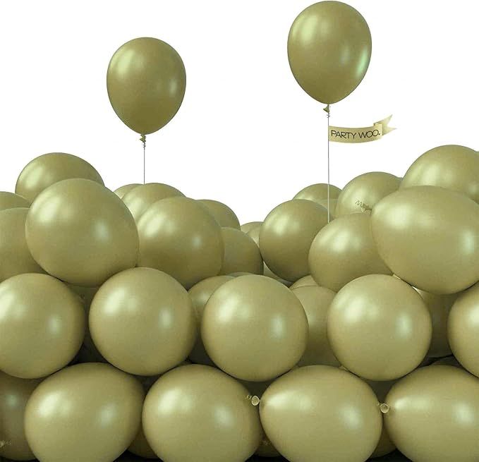 Sage Green Balloons 100pcs 5 Inch Olive Boho Green Latex Balloons for Birthday Baby Shower Graduation Wedding Dinosaur Jungle Golf Football Baseball Theme Party Decorations Green-F11