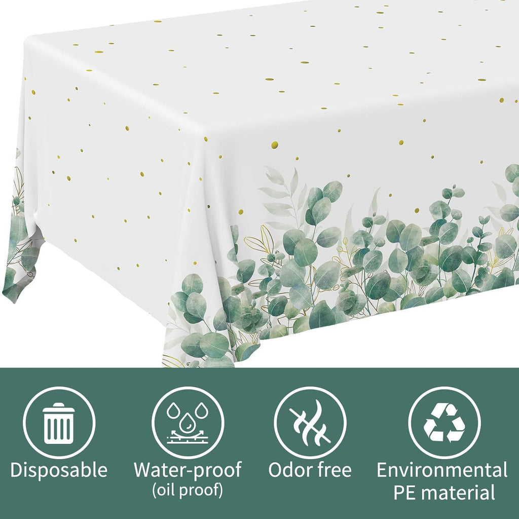 Sage Greenery Baby Shower Disposable Tablecloth