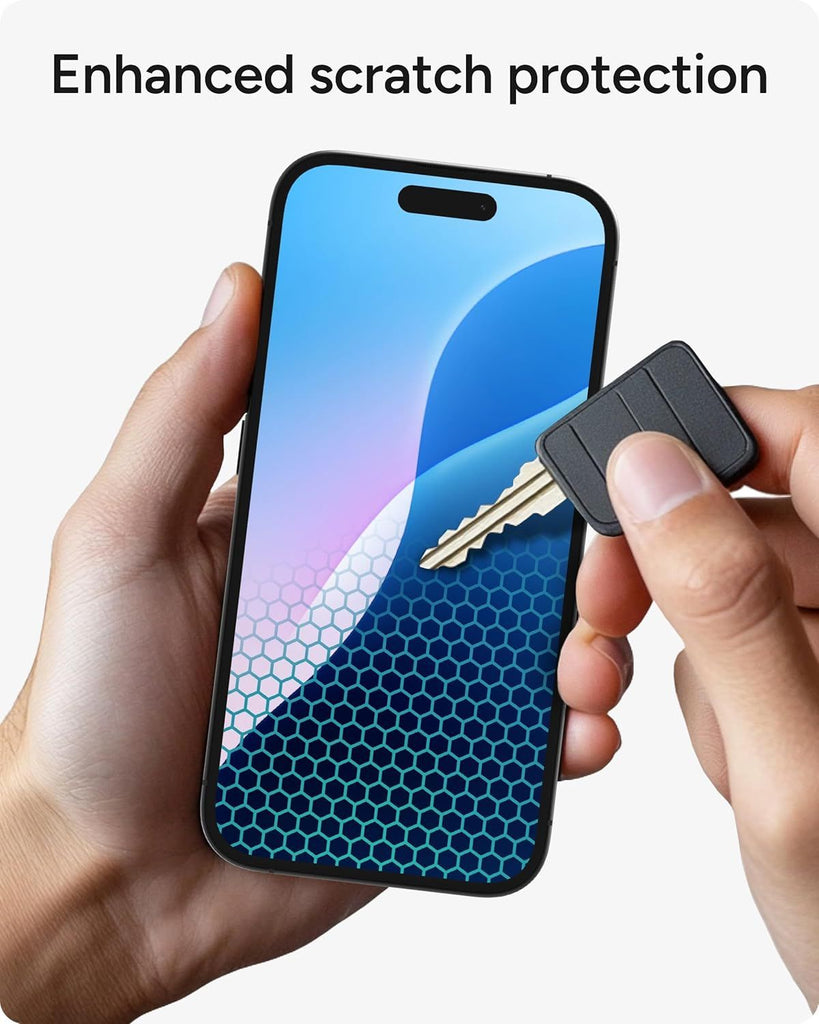 Screen Protector for iPhone 16/15-11x Stronger Tempered Glass, Blue Light Filtration, Anti-Reflective Technology, Graphene Reinforced, InvisibleShield, Easy Dust-Free Installation