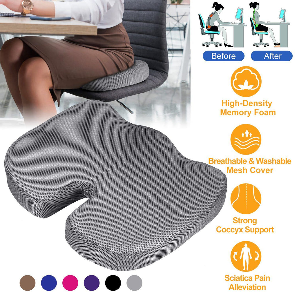 Seat Cushion Coccyx Orthopedic Memory Foam Cushion Tailbone Hip Support Chair Pillow for Office Car Seat