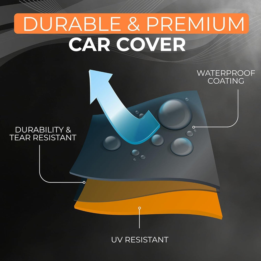 Sedan Car Cover Waterproof All Weather, Outdoor Car Covers for Automobiles, Universal fit for Sedans (Length 191-199 inch)