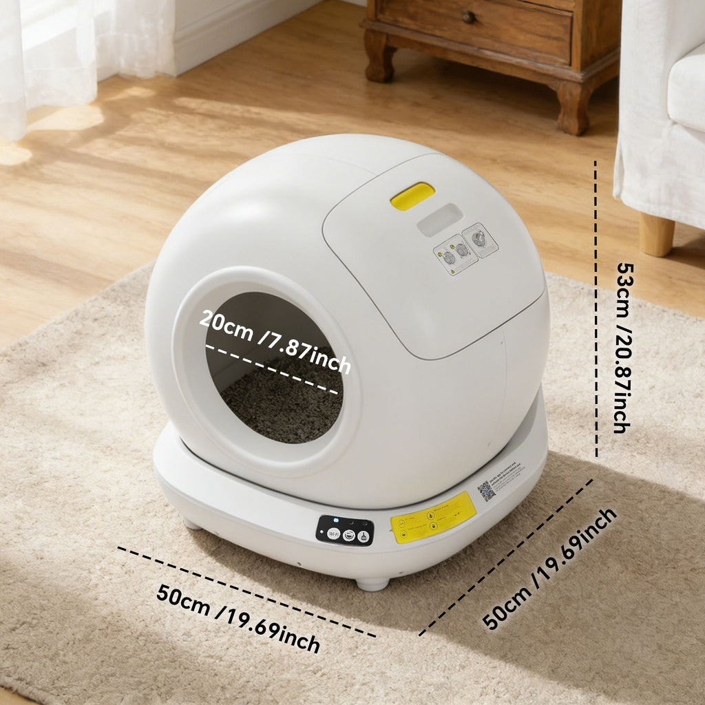 Self-Cleaning Cat Litter Box | Fully Enclosed Automatic, App Control, Extra Large Space | Smart Pet Toilet Tray