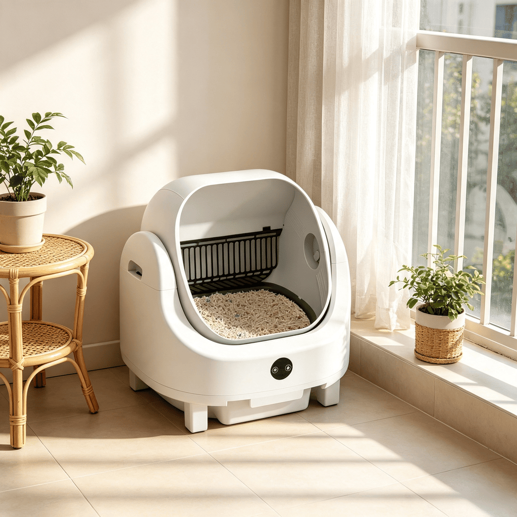 Self-Cleaning Open-Top Cat Litter Box for Multi-Cat with APP Control Easy to Clean