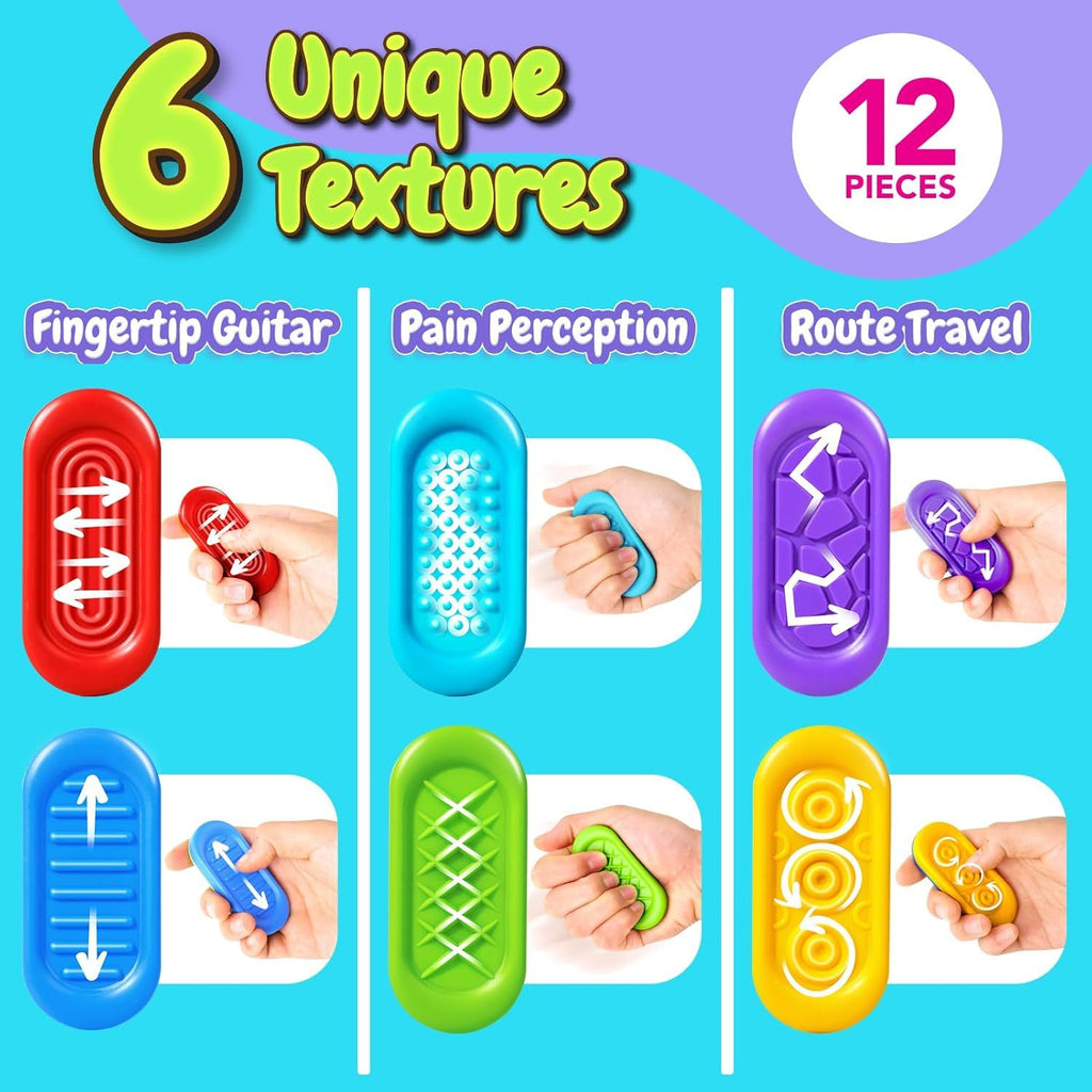 Sensory Marble Fidget for Kids Adults- 12 Pcs Gel Filled Autism Sensory Toys