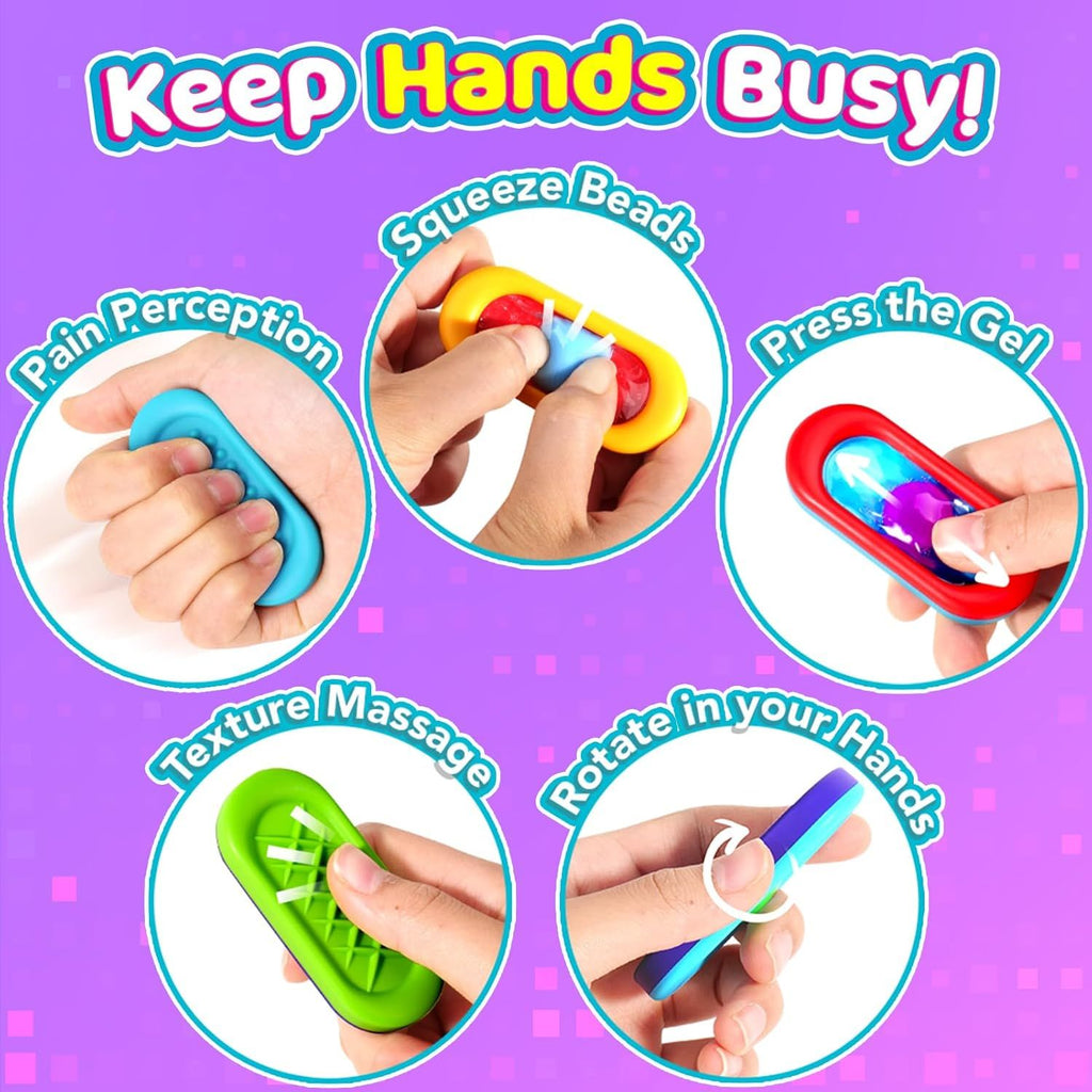 Sensory Marble Fidget for Kids Adults- 24 Pack Squeeze Gel Autism Toys
