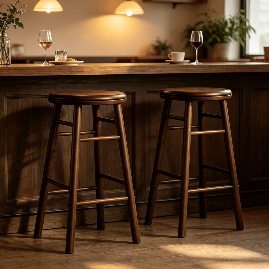 Set of 2 24" Swivel Bar Stools with Footrests And Crossbars for Kitchen Island Dining Room